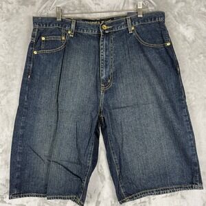 Nautica Jeans Company Big Baggy Denim‎ Shorts Mens Size 34 Blue Relaxed Fit
